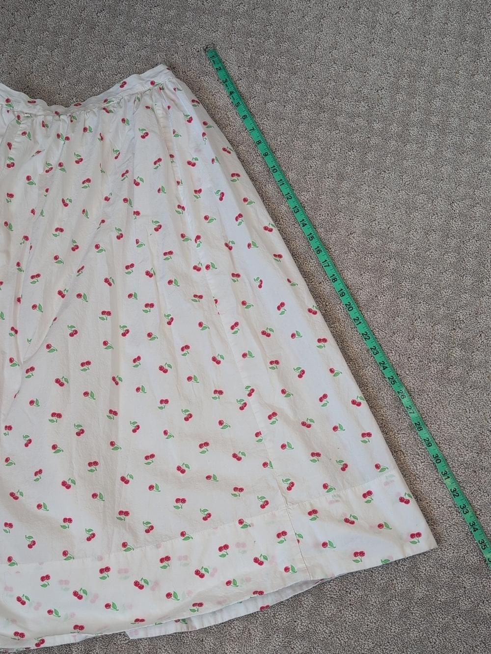 Aerie Cherry Print 100% Cotton Long Midi Maxi Length Skirt - Picture 8 of 12